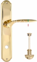 Ручка дверная на планке с фиксатором Extreza CALIPSO (Калипсо) 311 PL01 WC полированная латунь F01
