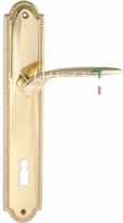 Ручка дверная на планке под ключ буратино Extreza CALIPSO (Калипсо) 311 PL03 KEY полированная латунь F01