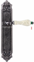 Ручка дверная на планке пустышка Extreza DANA CRACKLE (Дана Кракле) 306 PL02 PASS серебро античная F45