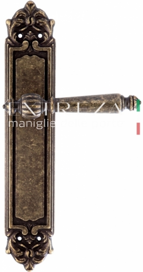 Ручка дверная на планке пустышка Extreza DANIEL (Даниел) 308 PL02 PASS бронза античная F23