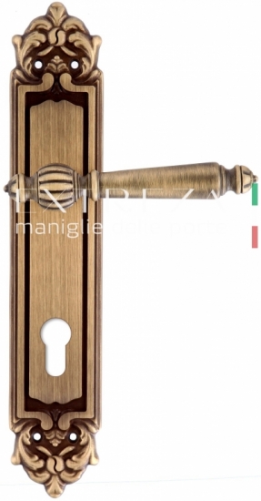 Ручка дверная на планке под цилиндр Extreza DANIEL (Даниел) 308 PL02 CYL матовая бронза F03
