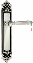 Ручка дверная на планке пустышка Extreza DANIEL (Даниел) 308 PL02 PASS натуральное серебро + черный F24