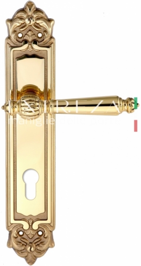 Ручка дверная на планке под цилиндр Extreza DANIEL (Даниел) 308 PL02 CYL полированная латунь F01