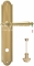 Ручка дверная на планке с фиксатором Extreza DANIEL (Даниел) 308 PL03 WC полированное золото F01