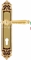 Ручка дверная на планке под цилиндр Extreza DANIEL (Даниел) 308 PL02 CYL французское золото + коричневый F59