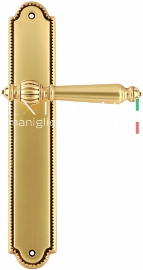 Ручка дверная на планке пустышка Extreza DANIEL (Даниел) 308 PL03 PASS французское золото + корич F59