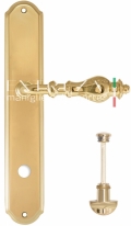 Ручка дверная на планке с фиксатором Extreza EVITA (Эвита) 301 PL01 WC полированное золото F01
