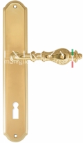 Ручка дверная на планке под цилиндр Extreza EVITA (Эвита) 301 PL01 KEY полированное золото F01