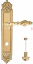 Ручка дверная на планке с фиксатором Extreza EVITA (Эвита) 301 PL02 WC полированное золото F01