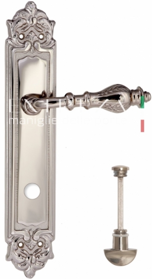 Ручка дверная на планке с фиксатором Extreza EVITA (Эвита) 301 PL02 WC Полированный никель F21