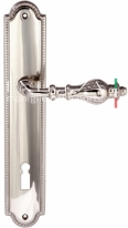 Ручка дверная на планке под цилиндр Extreza EVITA (Эвита) 301 PL03 KEY Полированный никель F21