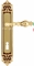 Ручка дверная на планке под цилиндр Extreza EVITA (Эвита) 301 PL02 KEY Французское золото + коричневый F59