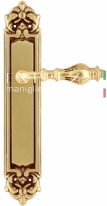 Ручка дверная на планке пустышка Extreza EVITA (Эвита) 301 PL02 PASS Французское золото + коричневый F59