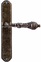 Ручка дверная на планке пустышка Extreza GRETA (Грета) 302 PL01 PASS бронза античная F23