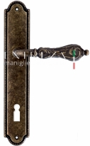 Ручка дверная на планке под цилиндр Extreza GRETA (Грета) 302 PL03 KEY бронза античная F23