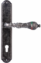 Ручка дверная на планке под цилиндр Extreza GRETA (Грета) 302 PL01 CYL серебро античная F45