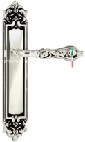 Ручка дверная на планке пустышка Extreza GRETA (Грета) 302 PL02 PASS натуральное серебро + черный F24