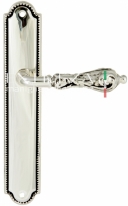 Ручка дверная на планке пустышка Extreza GRETA (Грета) 302 PL03 PASS натуральное серебро + черный F24