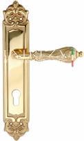 Ручка дверная на планке под цилиндр Extreza GRETA (Грета) 302 PL02 CYL полированная латунь F01