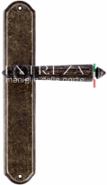 Ручка дверная на планке пустышка Extreza LEON (Леон) 303 PL01 PASS бронза античная F23