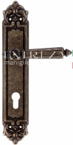 Ручка дверная на планке под цилиндр Extreza LEON (Леон) 303 PL02 CYL бронза античная F23