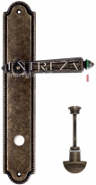 Ручка дверная на планке с фиксатором Extreza LEON (Леон) 303 PL03 WC бронза античная F23