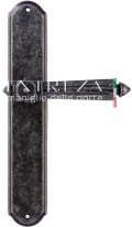Ручка дверная на планке пустышка Extreza LEON (Леон) 303 PL01 PASS серебро античная F45