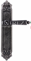Ручка дверная на планке пустышка Extreza LEON (Леон) 303 PL02 PASS серебро античная F45