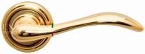 Ручка дверная на круглой розетке Extreza AGATA (Агата) 310  R01 Латунь блестящая F01