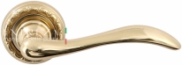 Ручка дверная на круглой розетке Extreza AGATA (Агата) 310  R02 Латунь блестящая F01