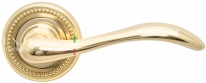 Ручка дверная на круглой розетке Extreza AGATA (Агата) 310  R03 Латунь блестящая F01