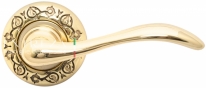 Ручка дверная на круглой розетке Extreza AGATA (Агата) 310  R04 полированное золото F01