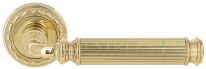 Ручка дверная на круглой розетке Extreza BENITO (Бенито) 307  R02 Латунь блестящая F01