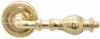 Ручка дверная на круглой розетке Extreza EVITA (Эвита) 301  R03 полированное золото F01