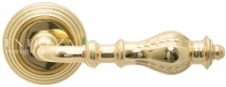 Ручка дверная на круглой розетке Extreza EVITA (Эвита) 301  R05 полированное золото F01