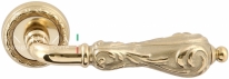Ручка дверная на круглой розетке Extreza GRETA (Грета) 302  R02 полированное золото F01