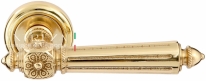 Ручка дверная на круглой розетке Extreza LEON (Леон) 303  R01 полированное золото F01