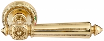 Ручка дверная на круглой розетке Extreza LEON (Леон) 303  R02 полированное золото F01