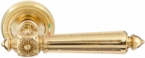 Ручка дверная на круглой розетке Extreza LEON (Леон) 303  R03 полированное золото F01