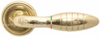 Ручка дверная на круглой розетке Extreza MIREL (Мирел) 316  R03 полированное золото F01