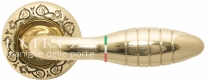 Ручка дверная на круглой розетке Extreza MIREL (Мирел) 316  R04 полированное золото F01