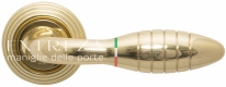 Ручка дверная на круглой розетке Extreza MIREL (Мирел) 316  R05 полированное золото F01