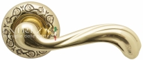 Ручка дверная на круглой розетке Extreza NINA (Нина) 317  R04 полированное золото F01