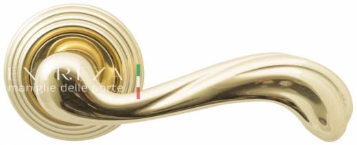 Ручка дверная на круглой розетке Extreza NINA (Нина) 317  R05 полированное золото F01