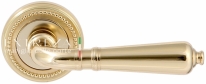 Ручка дверная на круглой розетке Extreza PETRA (Петра) 304  R03 полированное золото F01