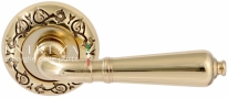 Ручка дверная на круглой розетке Extreza PETRA (Петра) 304  R04 полированное золото F01