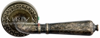 Ручка дверная на круглой розетке Extreza PETRA (Петра) 304  R06 Бронза античная F23