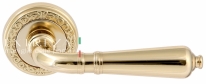 Ручка дверная на круглой розетке Extreza PETRA (Петра) 304  R06 полированное золото F01