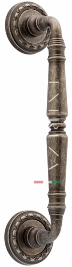 Ручка дверная скоба Extreza CLASSIC PETRA 250мм (205мм) R02 серебро античная F45