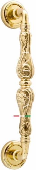Ручка дверная скоба Extreza CLASSIC GRETA 300мм (250мм) R01 полированное золото F01